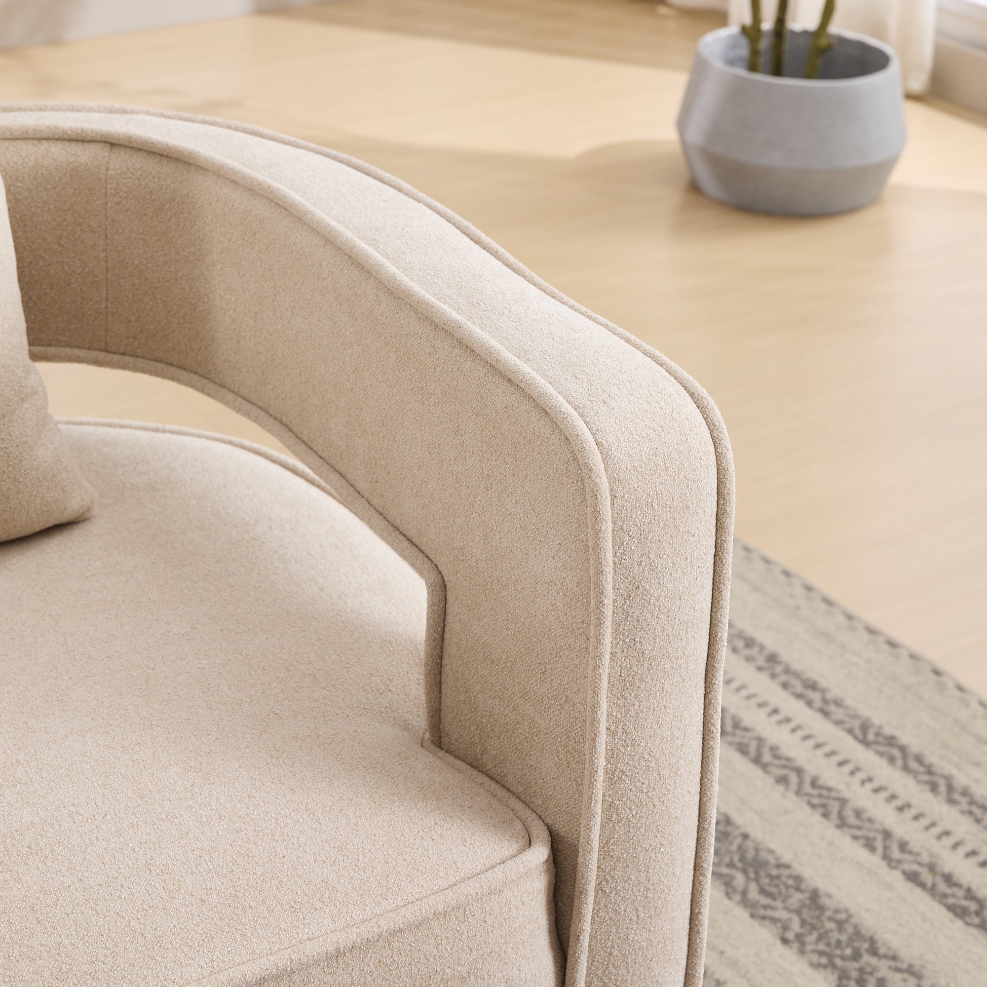 29.1"W Swivel Accent Chair With Weathered Base by HouseOfZazla