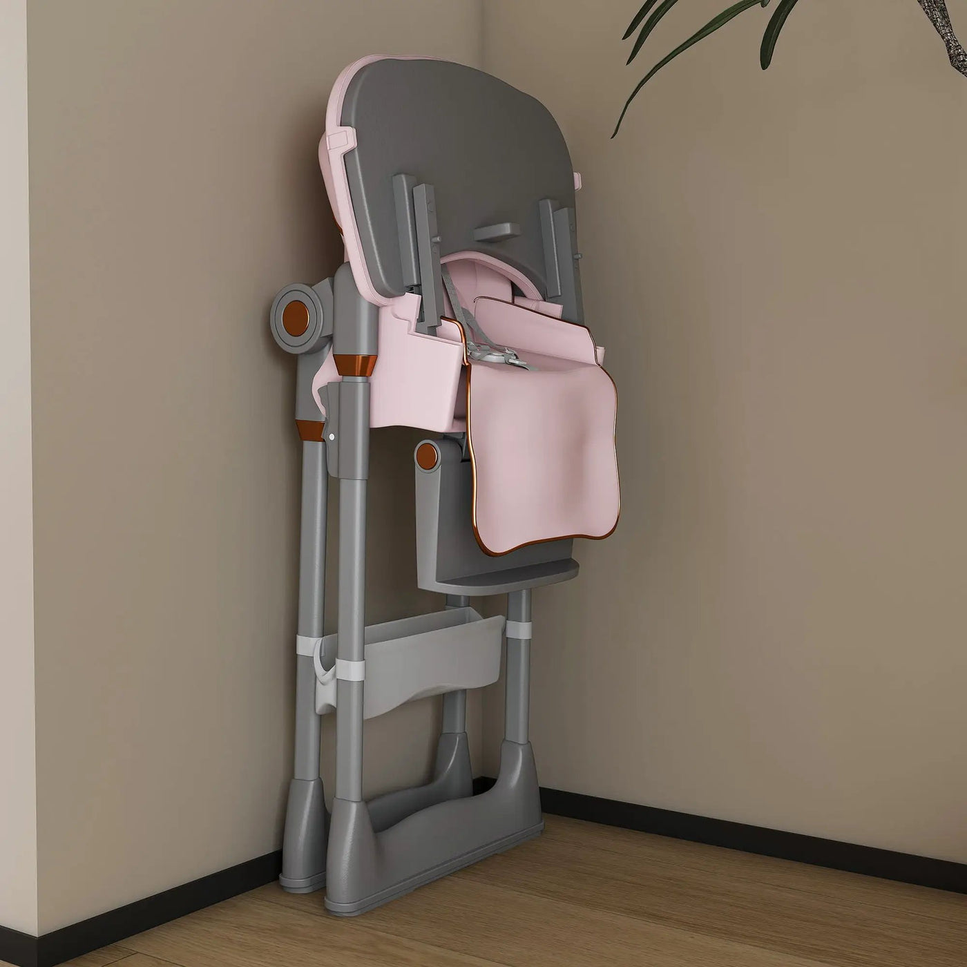 Adjustable Baby High Chair 0-6 Years, Portable Infant Feeding Seat With Safety Belt, Silent Lockable Wheels by Unique Piece Furniture