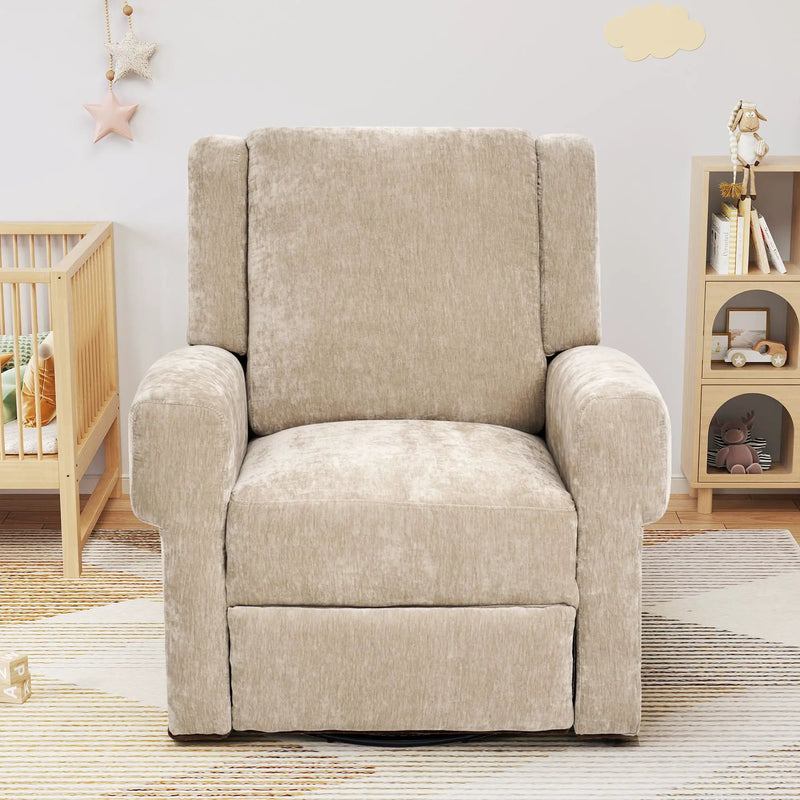 Manual Recliner Chair With Swivel Rocker Function, Dual Recline Angles by Unique Piece Furniture
