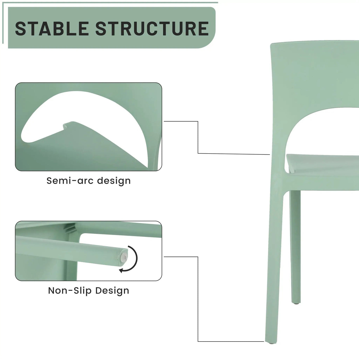 4 Piece Set Of Modern Designed Single Chairs With Folding Square Table by HouseOfZazla