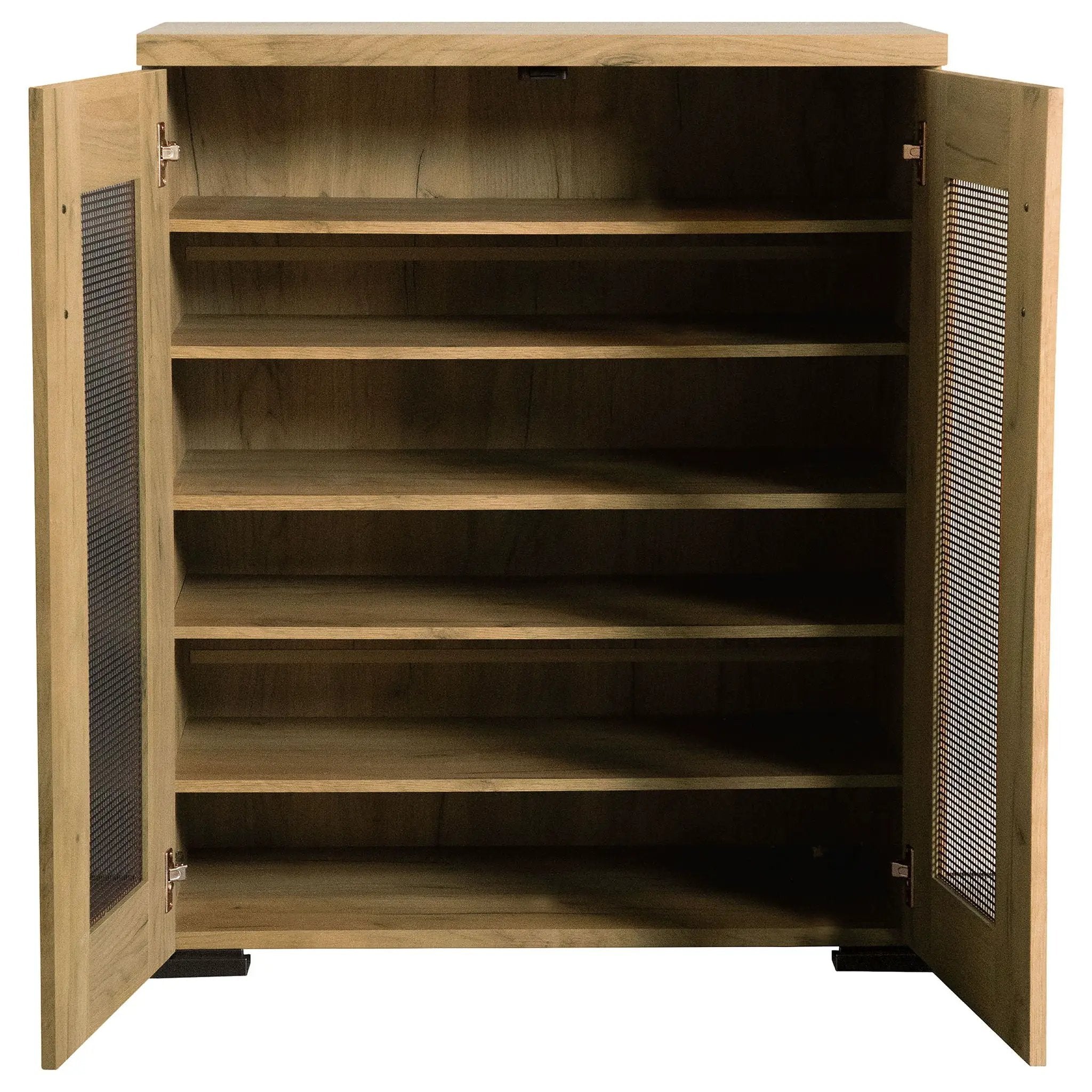 Bristol 6-shelf Engineered Wood Shoe Cabinet Golden Oak by Unique Piece Furniture