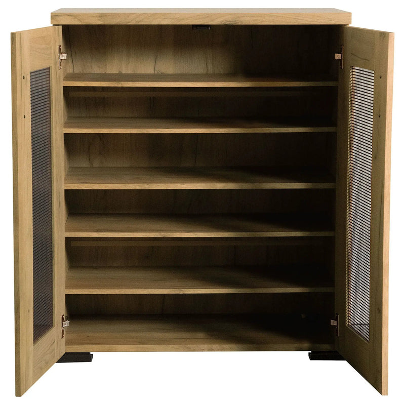 Bristol 6-shelf Engineered Wood Shoe Cabinet Golden Oak by Unique Piece Furniture