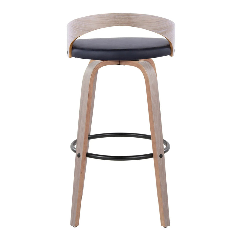 Grotto - Contemporary Fixed Height Barstool With Swivel With Round Footrest (Set of 2) by Unique Piece Furniture