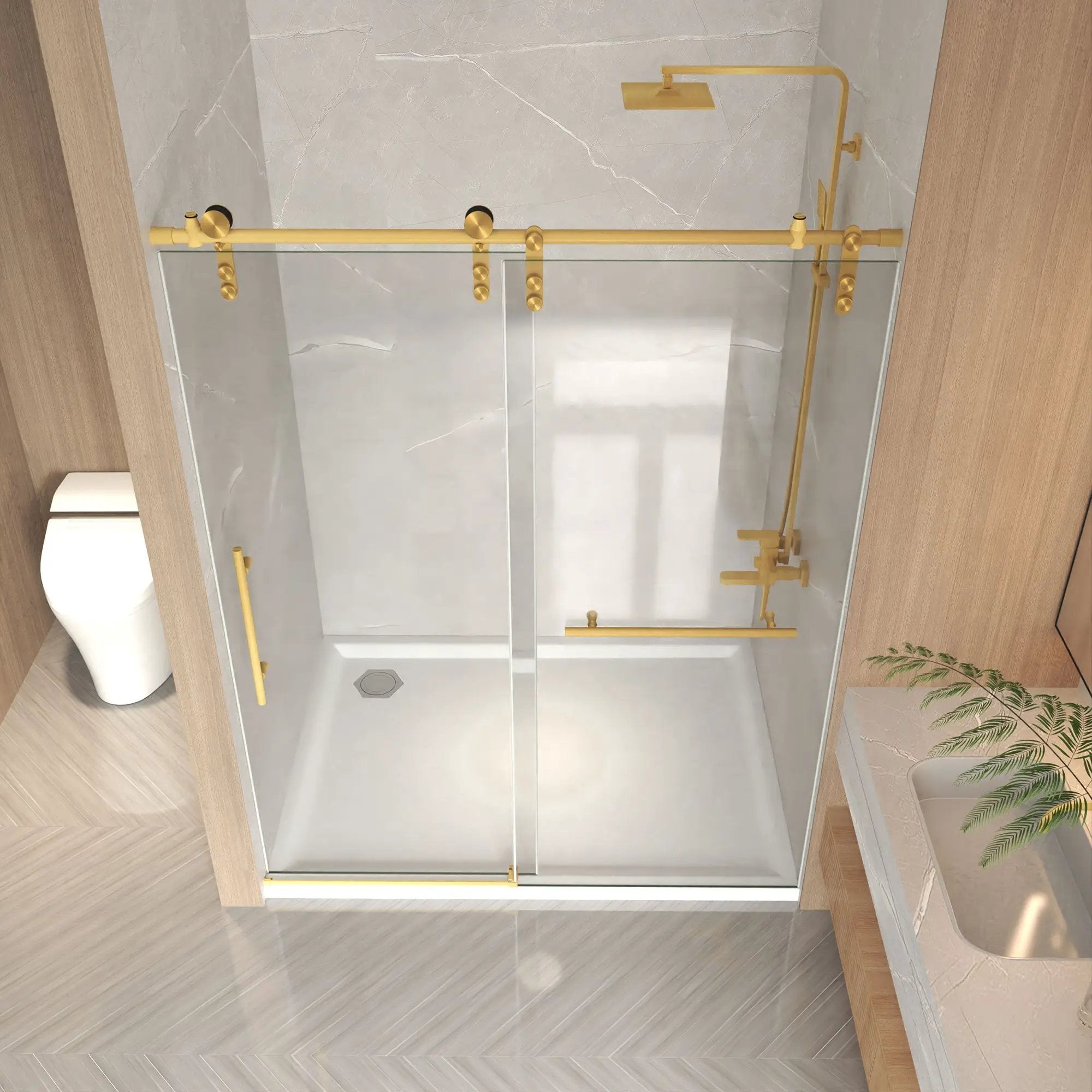 56-60" x 76" Frameless Sliding Shower Door by HouseOfZazla