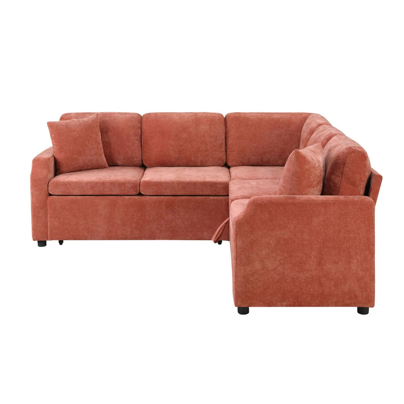 Modern L Shaped Sectional Sofa Bed With Hidden Storage Upholstery by Unique Piece Furniture