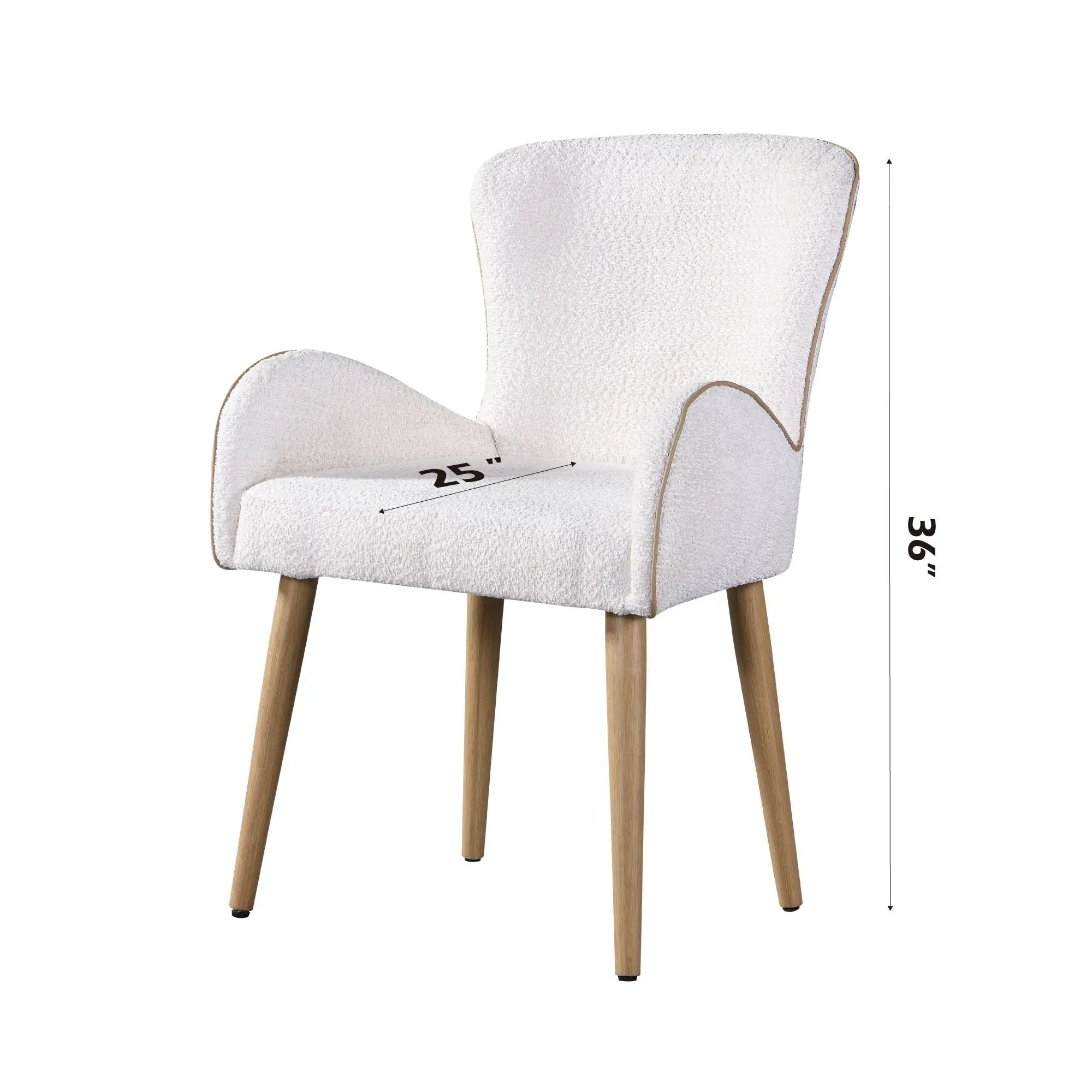 Qwin - Boucle Side Chair (Set of 2) - Beige by Unique Piece Furniture