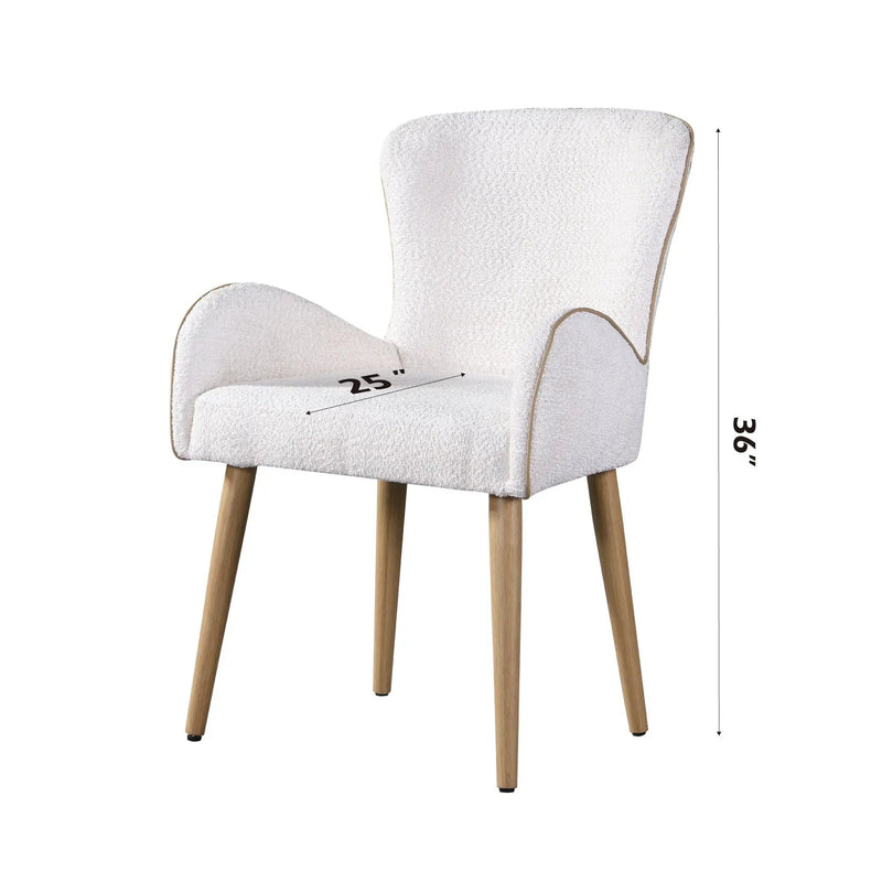 Qwin - Boucle Side Chair (Set of 2) - Beige by HouseOfZazla