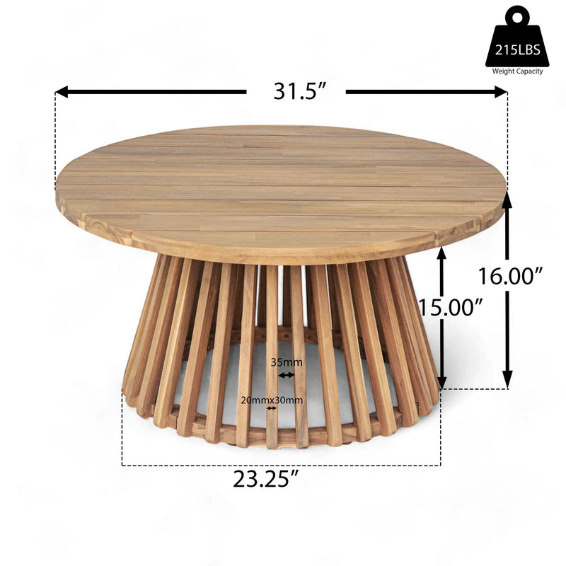 Acacia Wood Patio Coffee Table by HouseOfZazla