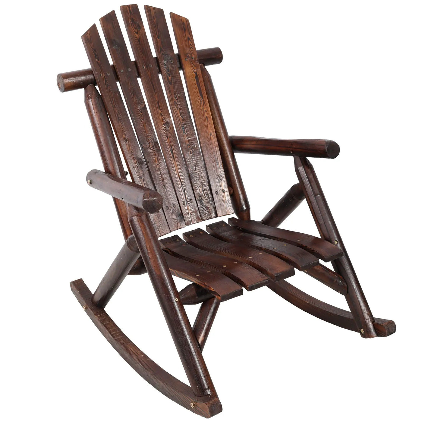 Durable Wooden Porch Rocker, Fir Log Rocking Chair by HouseOfZazla