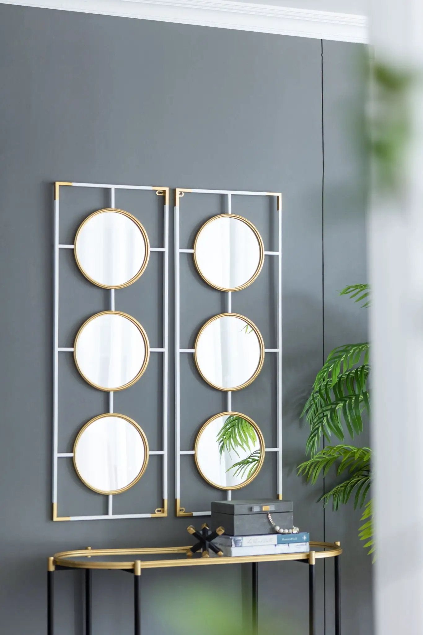 3 Mirror Piece Wall Mirror InRectangular Frame, Home Wall Decor For Bedroom Living Room by Unique Piece Furniture