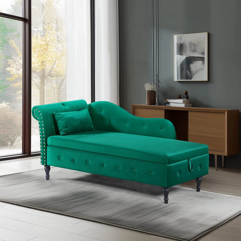 Aijia 60" Velvet Multifunctional Storage Chaise Lounge by HouseOfZazla
