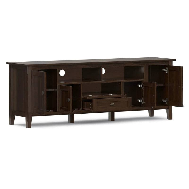 Warm Shaker - TV Media Stand Handcrafted - Tobacco Brown by Unique Piece Furniture