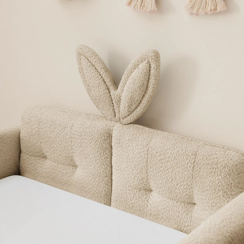 Cute Rabbit Ear Upholstered Platform Bed Frame With Safety Rail by Unique Piece Furniture
