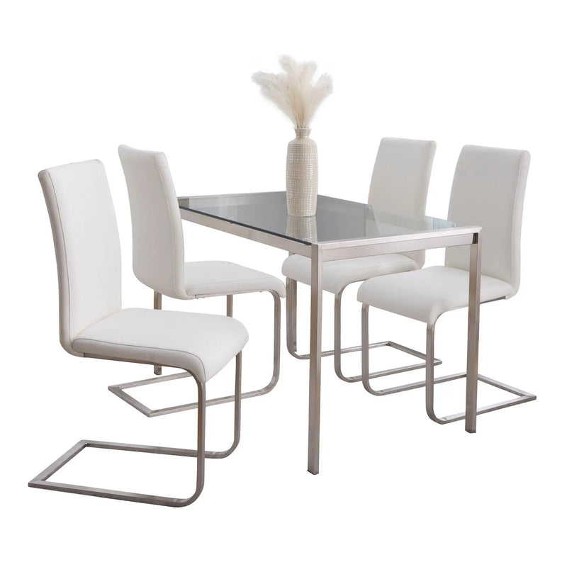 Fuji Foster - Contemporary Dining Set l, Glass 5 Piece by HouseOfZazla