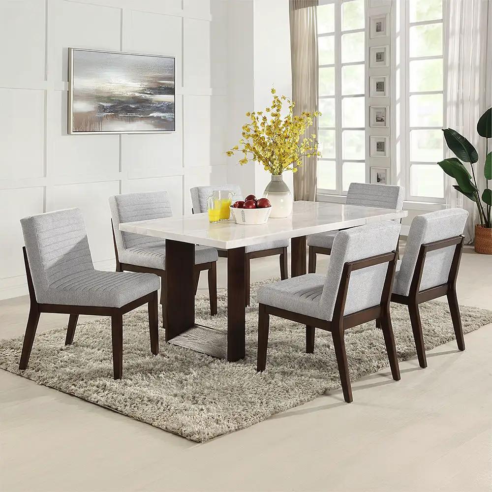 Edwyn - Side Chair (Set of 2) - Gray Fabric & Brown by Unique Piece Furniture