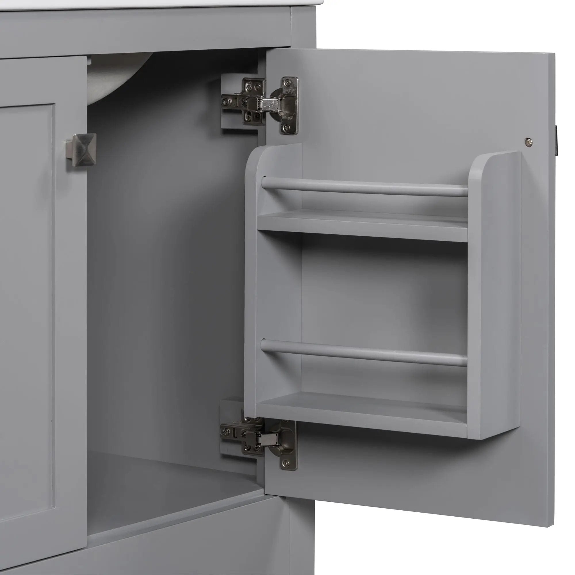 Bathroom Vanity With Single Sink, Combo Cabinet Undermount Sink, Bathroom Storage Cabinet With Two Doors And A Drawer, Soft Closing, Multifunctional Storage, Solid Wood Frame by HouseOfZazla