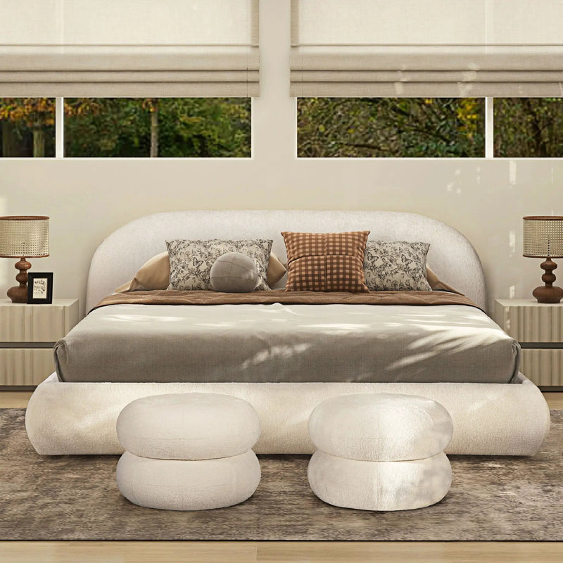 Archie Puffy Grounded - Upholstered Platform Bed by Unique Piece Furniture