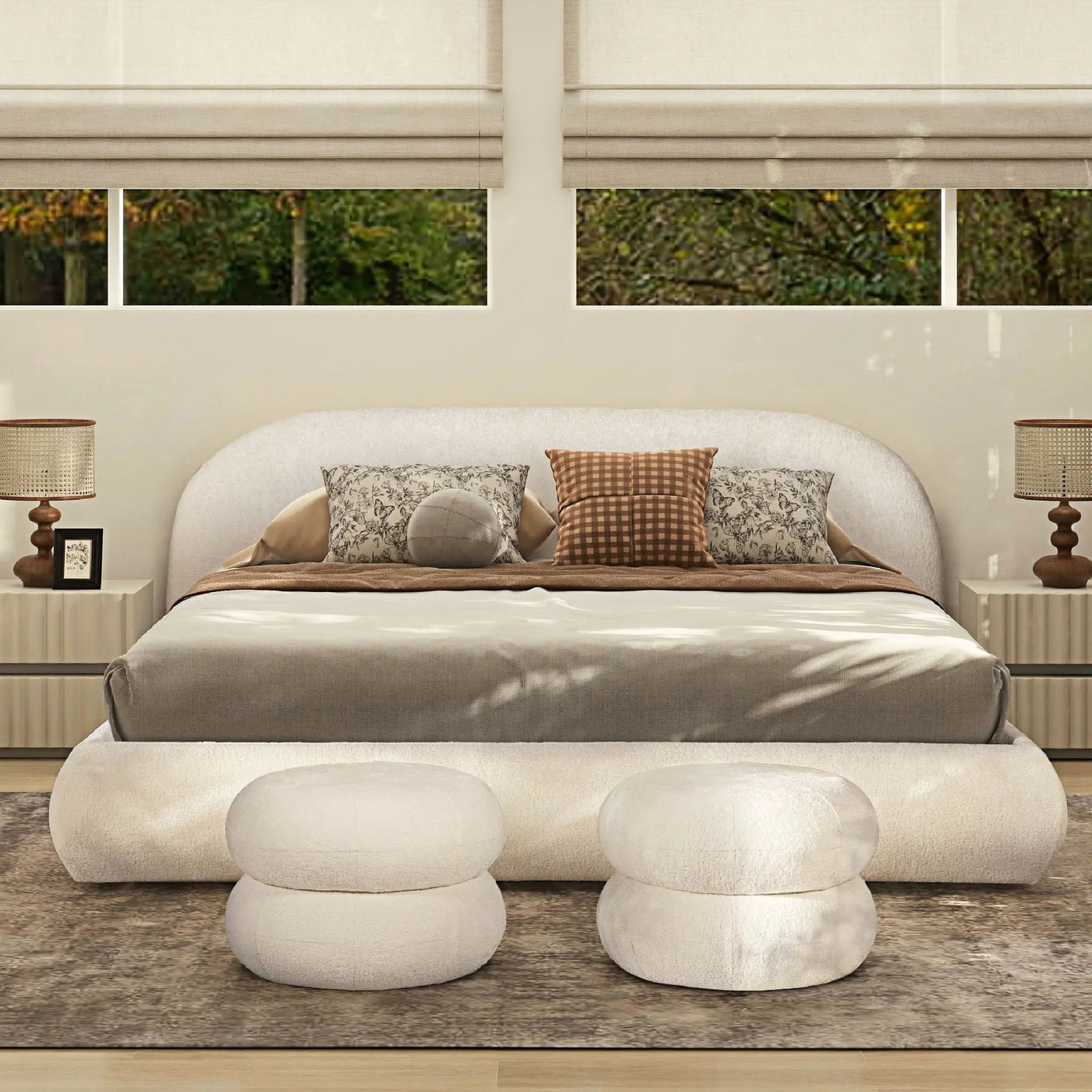 Archie Puffy Grounded - Upholstered Platform Bed by Unique Piece Furniture