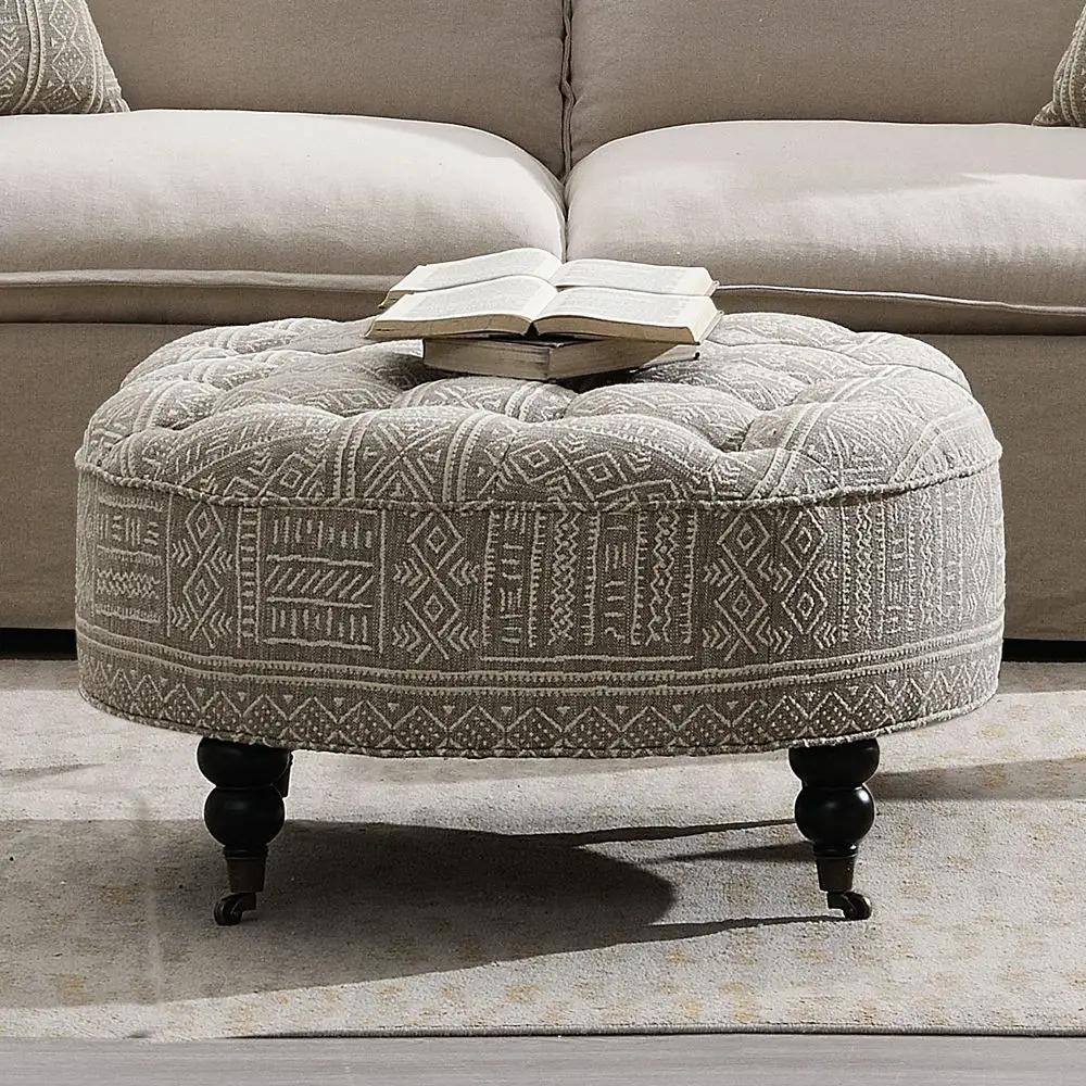 Upendo - Ottoman With Caster - Pattern Fabric by Unique Piece Furniture