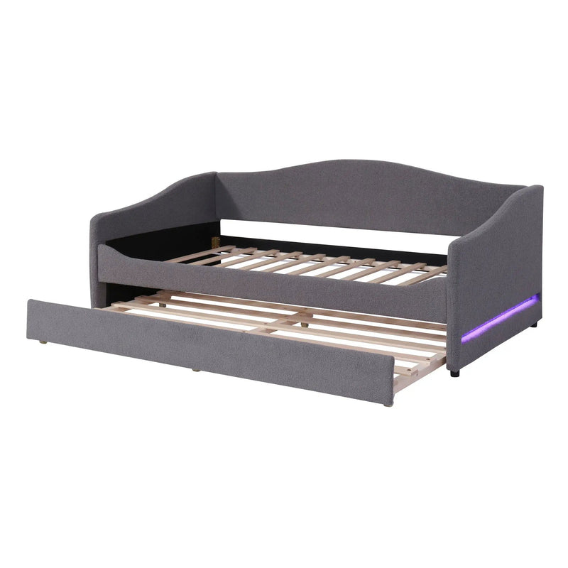 Design Upholstered Daybed With Light And Trundle by Unique Piece Furniture