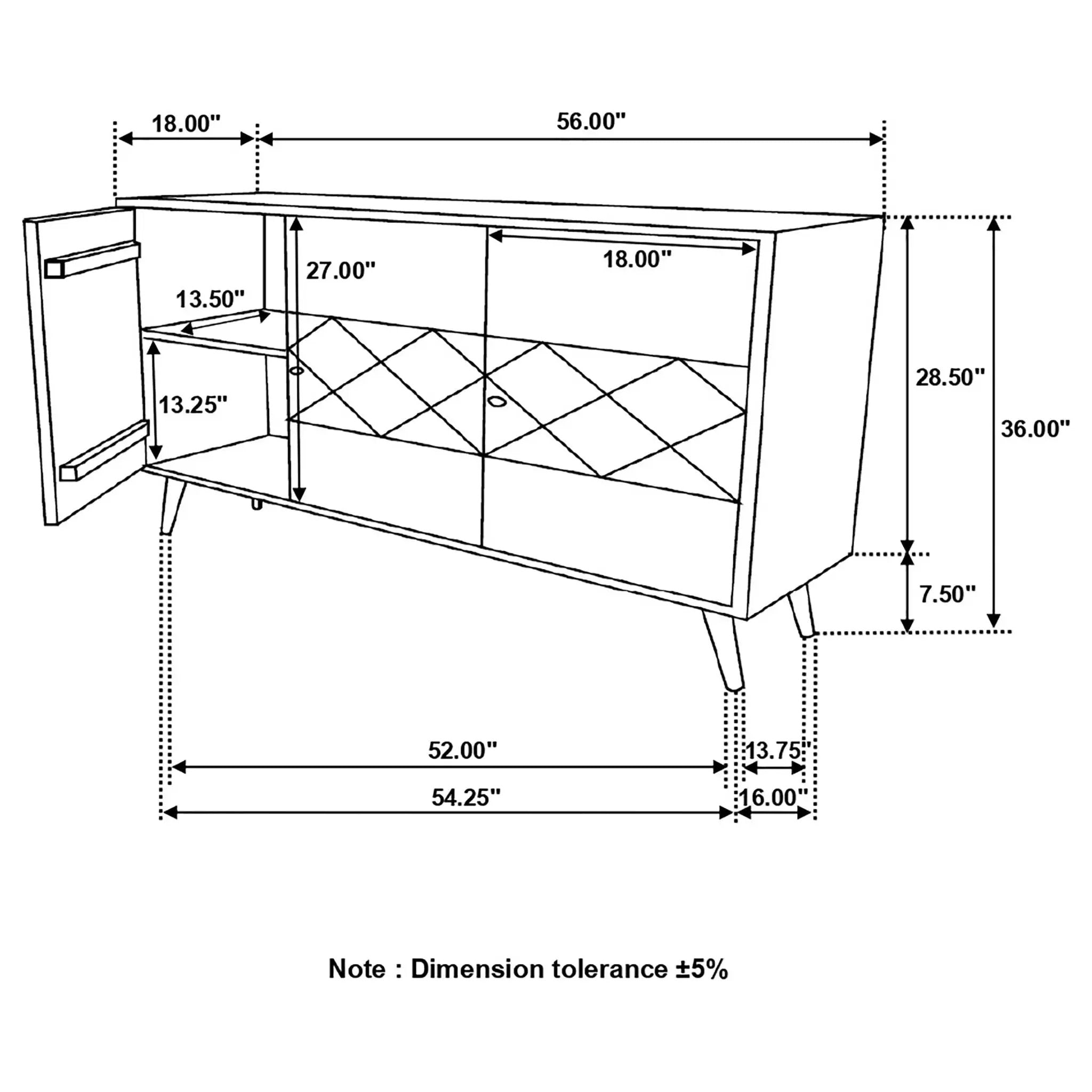 Austin - 3 Door Accent Cabinet With Tapered Legs - Natural by HouseOfZazla