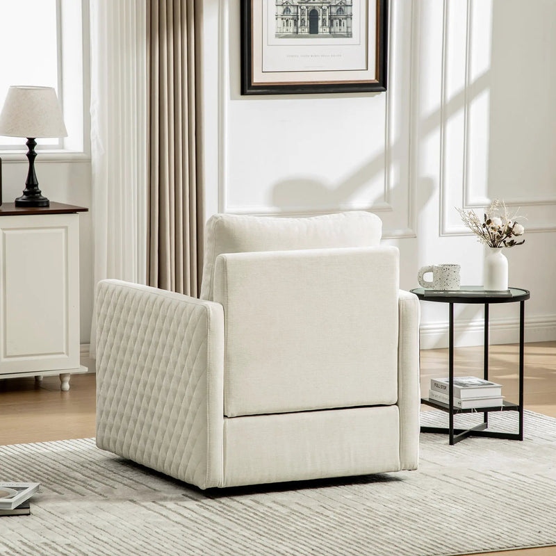 29.5''W Upholstered 360° Swivel Armchair with Hidden Storage by HouseOfZazla