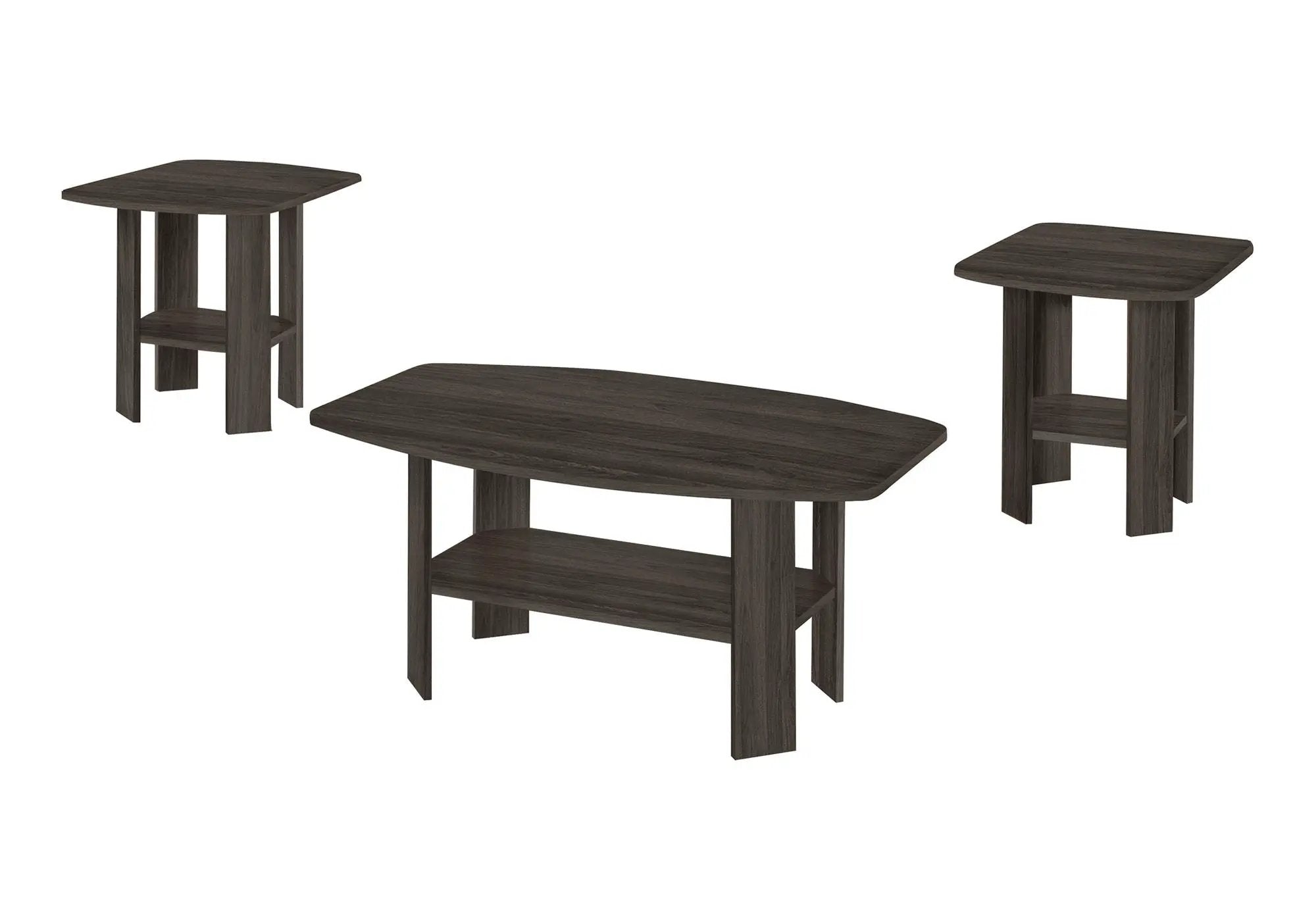 Table Set: Coffee, End, Side, Accent, Living Room, Transitional (Set of 3) - Oak by Unique Piece Furniture