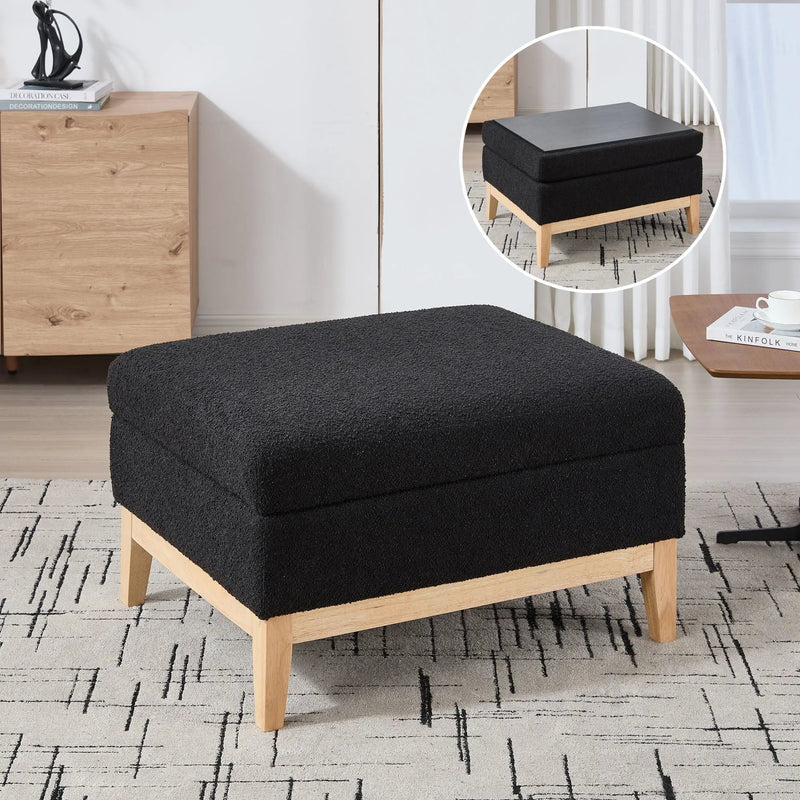 Upholstered Storage Ottoman With Reversible Lid Coffee Table, Foot Stool by Unique Piece Furniture