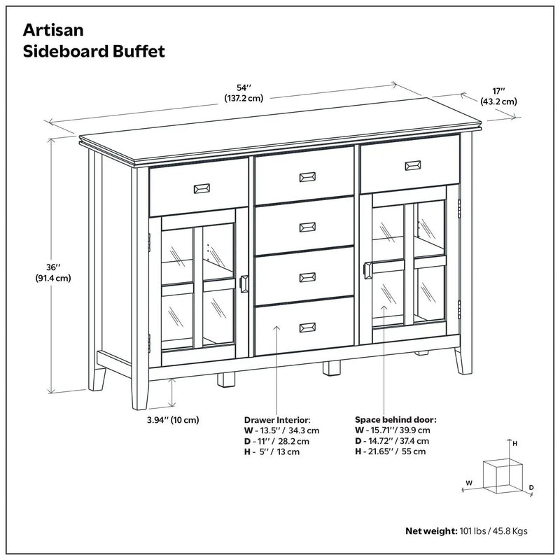 Artisan - Handcrafted Sideboard Buffet by Unique Piece Furniture