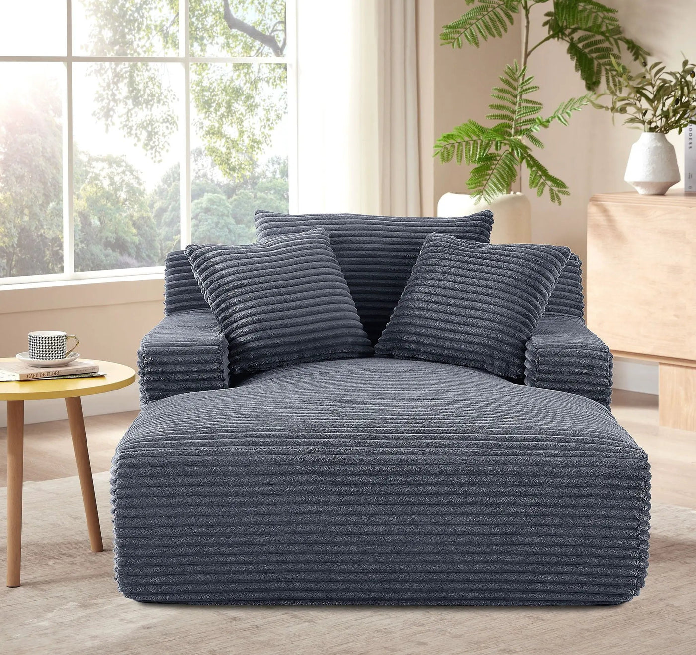 Cloudline - Oversized Chaise Lounge, Modern Comfy Couch With Full Foam Cushioning, Cozy Sleeper Sofabed by Unique Piece Furniture