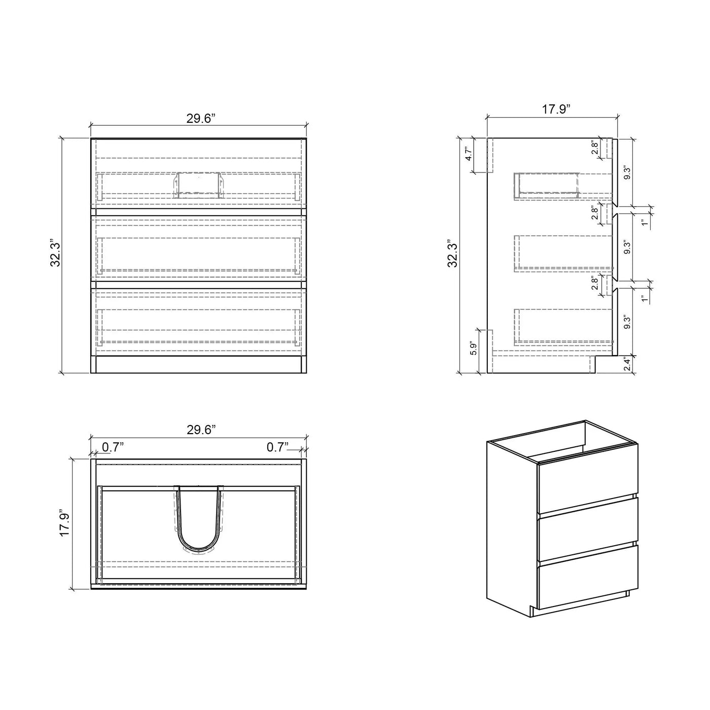 Alice - Bathroom Vanity With Large Storage, Freestanding by Unique Piece Furniture
