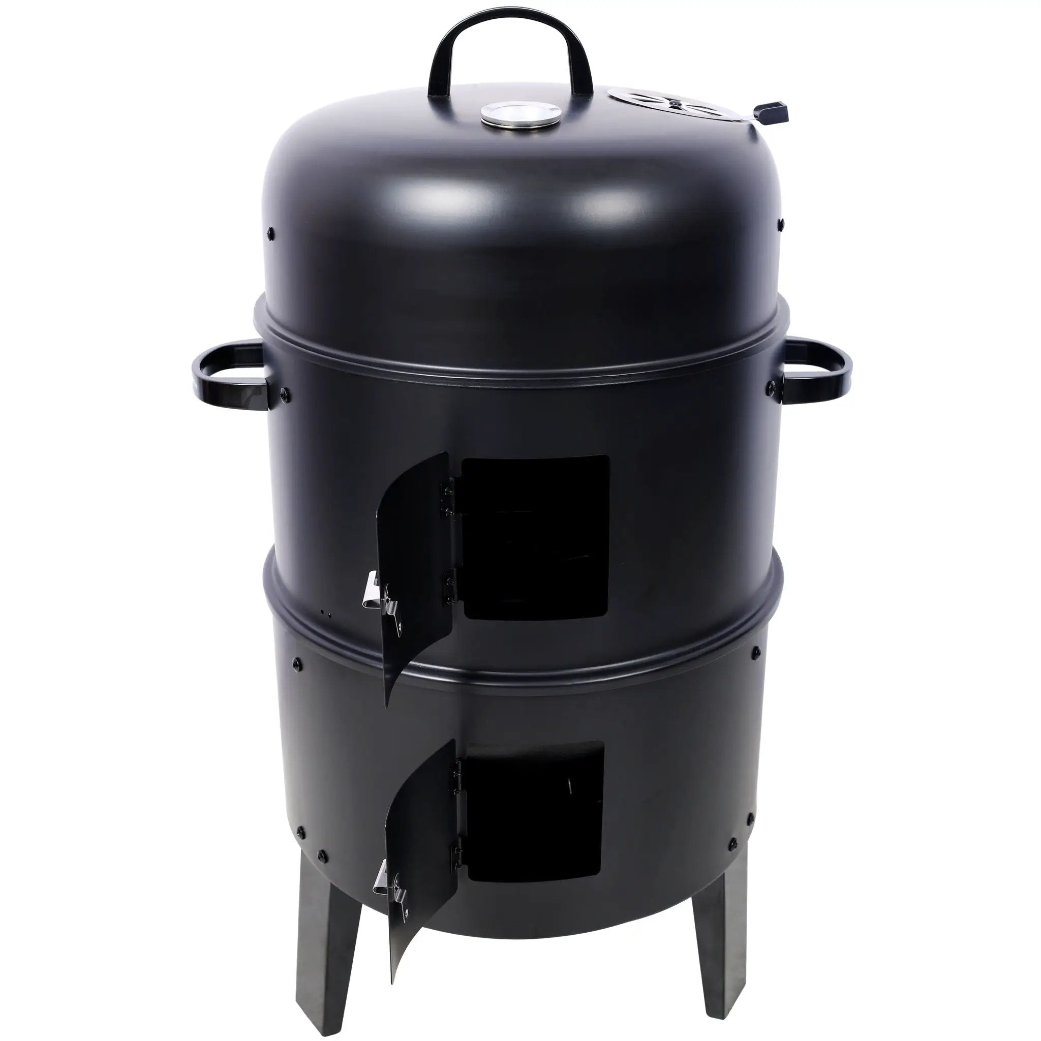 Portable Charcoal Smoker Grill For Outdoor Cooking - Black by HouseOfZazla