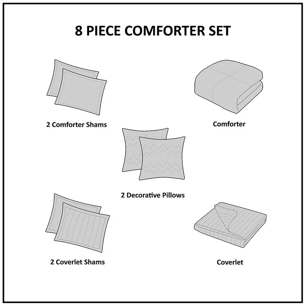8 Piece Printed Seersucker Comforter and Quilt Set Collection Aqua King/Cal King by HouseOfZazla
