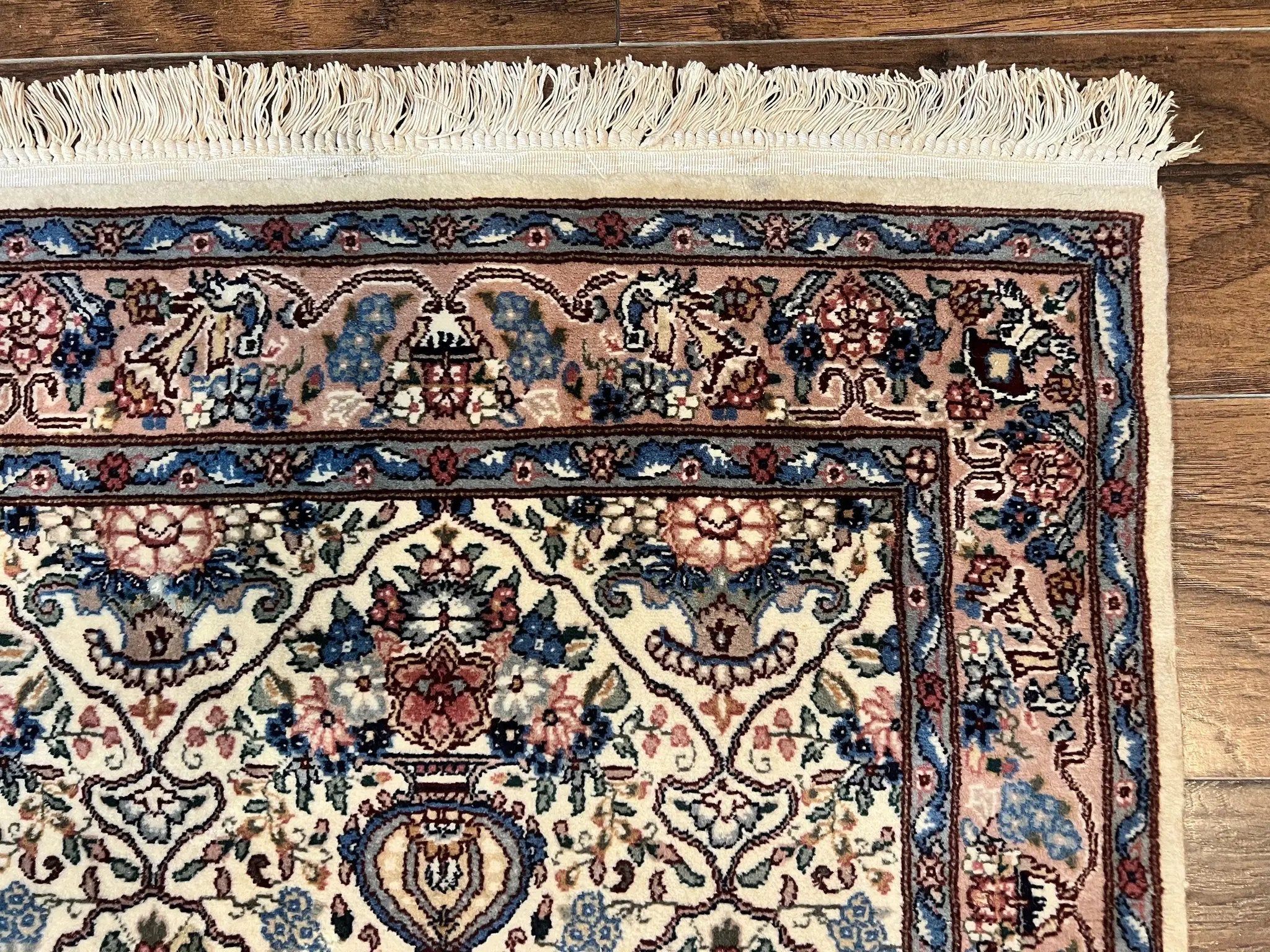 Sino Persian Runner Rug 2.8 x 14, Hand Knotted Vintage Oriental Hallway Rug, 14ft Runner, Cream, Floral, Wool by Jewel Rugs
