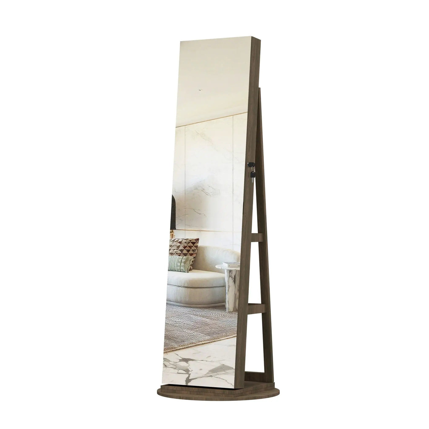 Swivel Jewelry Cabinet With Full Length Mirror by Unique Piece Furniture