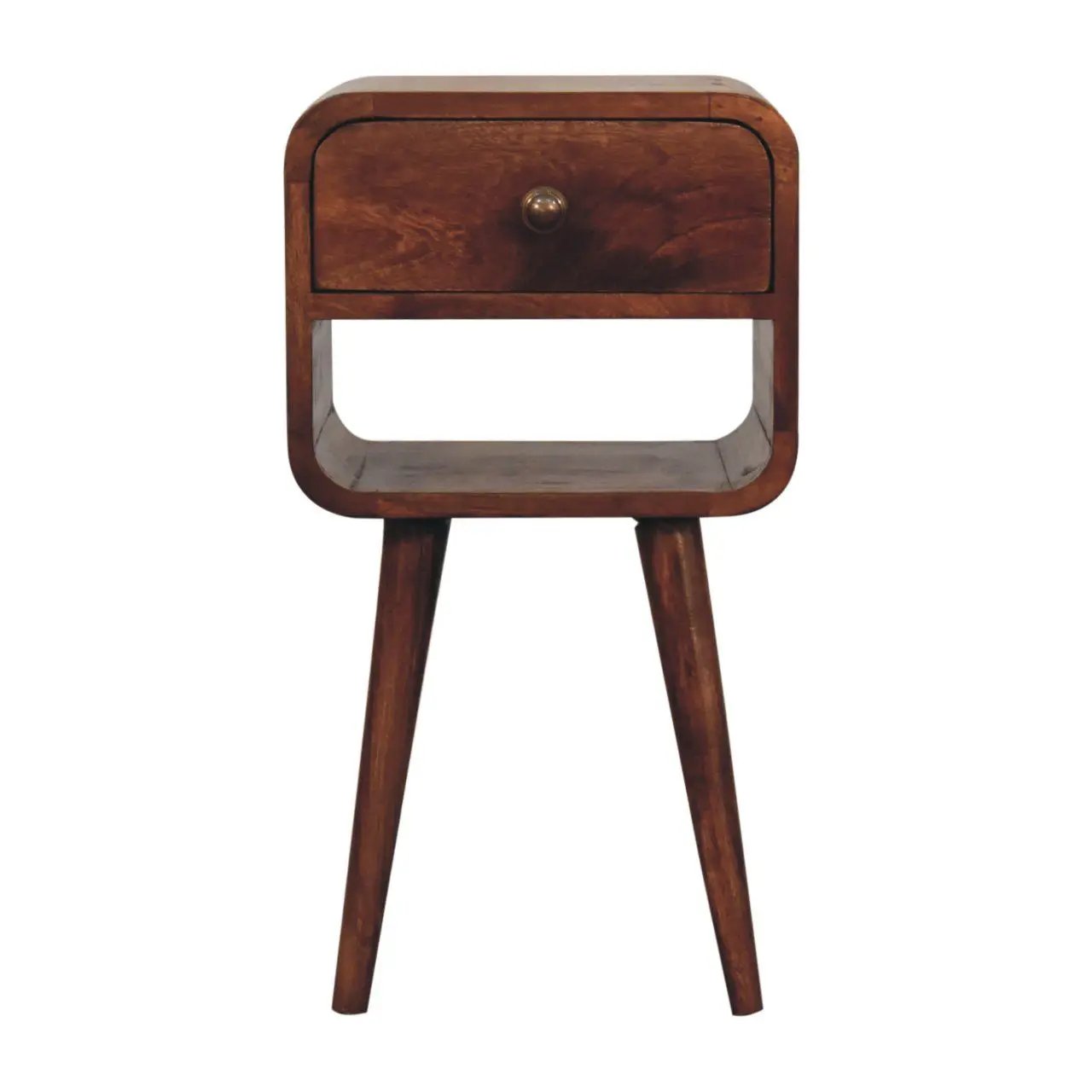 Mini California Curved Nightstand Wth Lower Slot by Unique Piece Furniture
