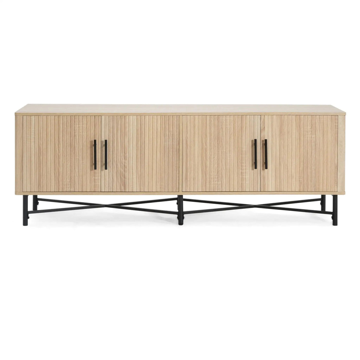 4 Door TV Cabinet with Adjustable Shelves and Storage Spaces by HouseOfZazla