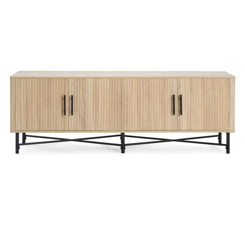 4 Door TV Cabinet with Adjustable Shelves and Storage Spaces by HouseOfZazla