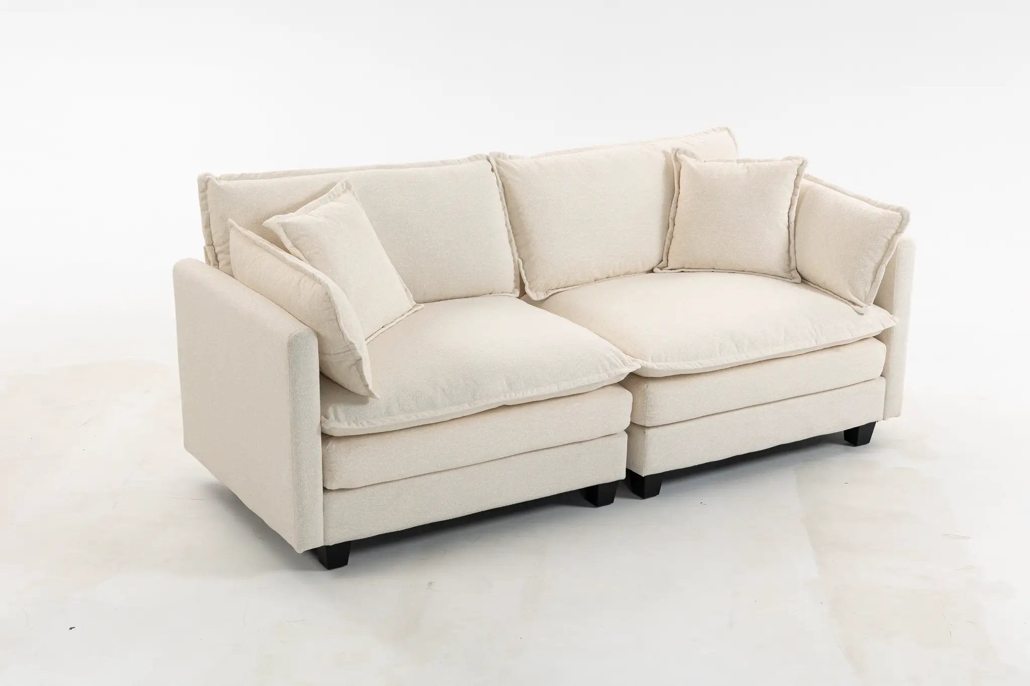 Modern 2-Seats Sectional Sofa with Waist Pillows by HouseOfZazla