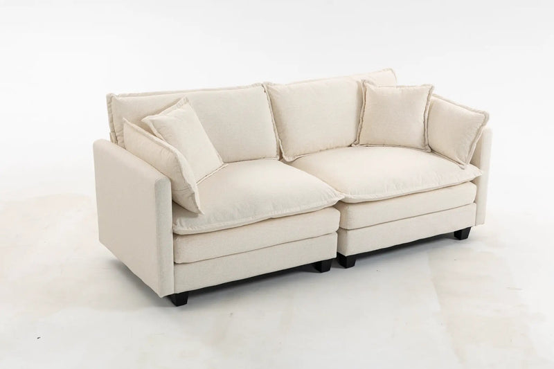 Modern 2-Seats Sectional Sofa with Waist Pillows by HouseOfZazla