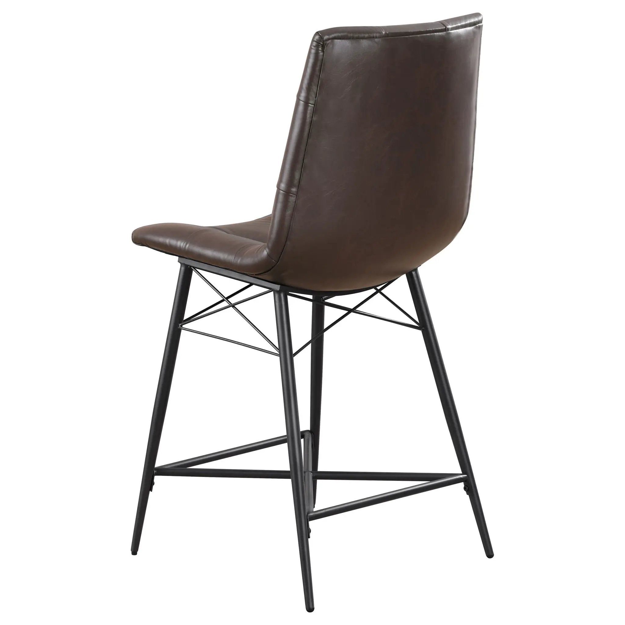 Aiken Upholstered Tufted Counter Chair Brown (Set of 2) by Unique Piece Furniture