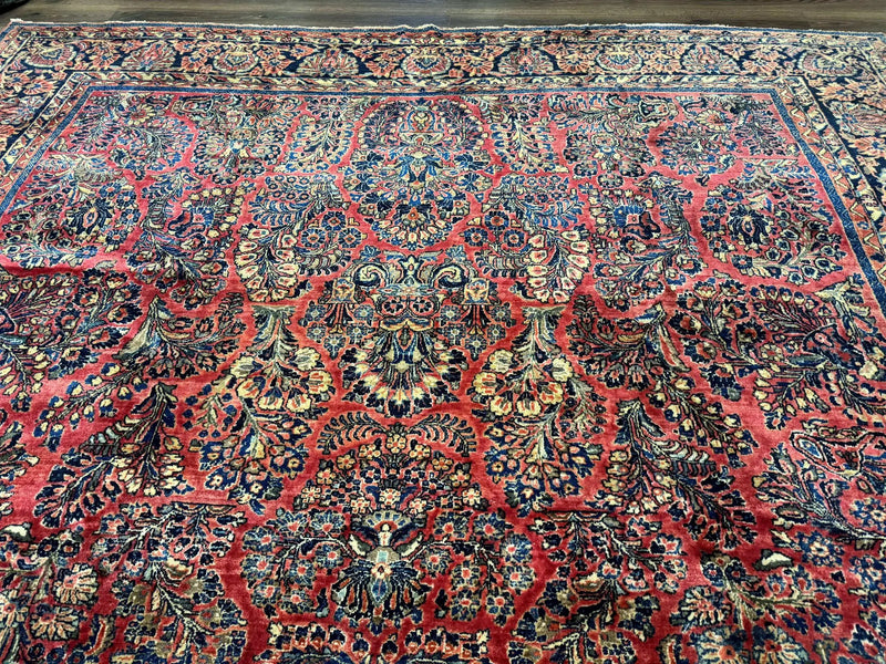 Palace Size Persian Sarouk Rug 10x16, Rare Size, Red, Large Antique Persian Carpet by Jewel Rugs