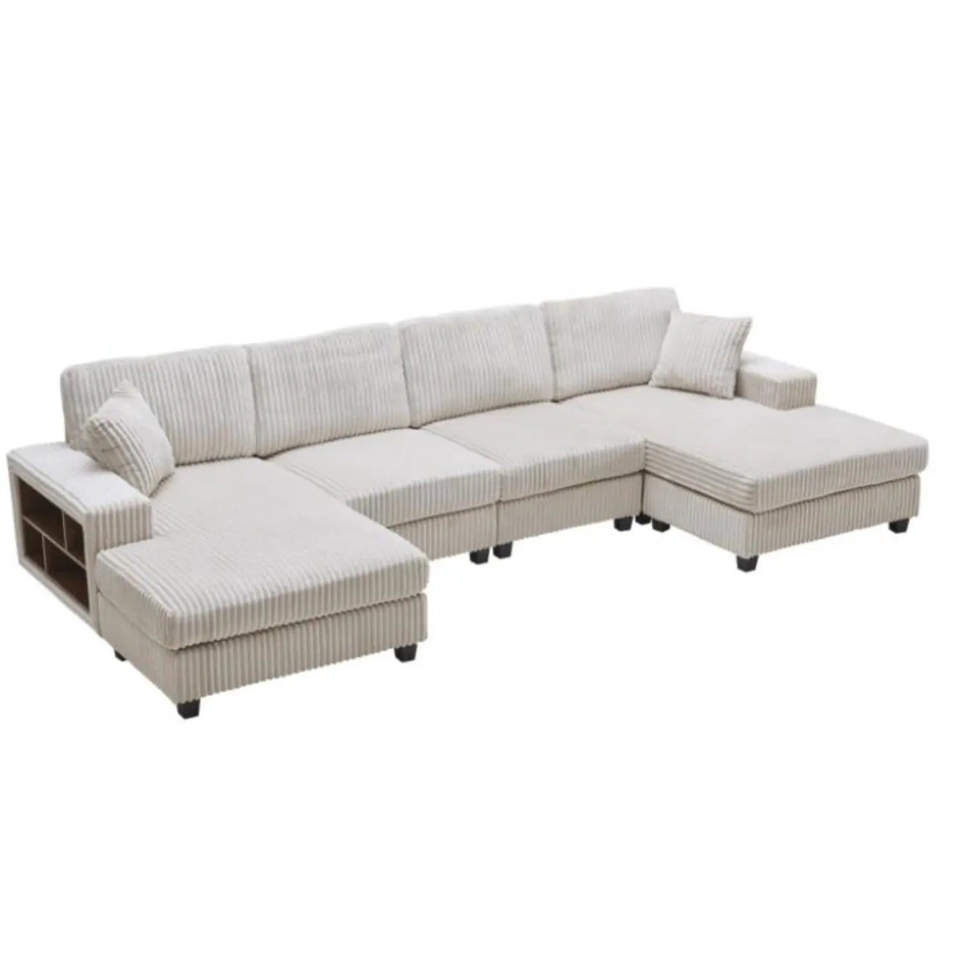 U-Shaped Convertible Sofa, 4 Seater Large Living Room Lounge by Unique Piece Furniture