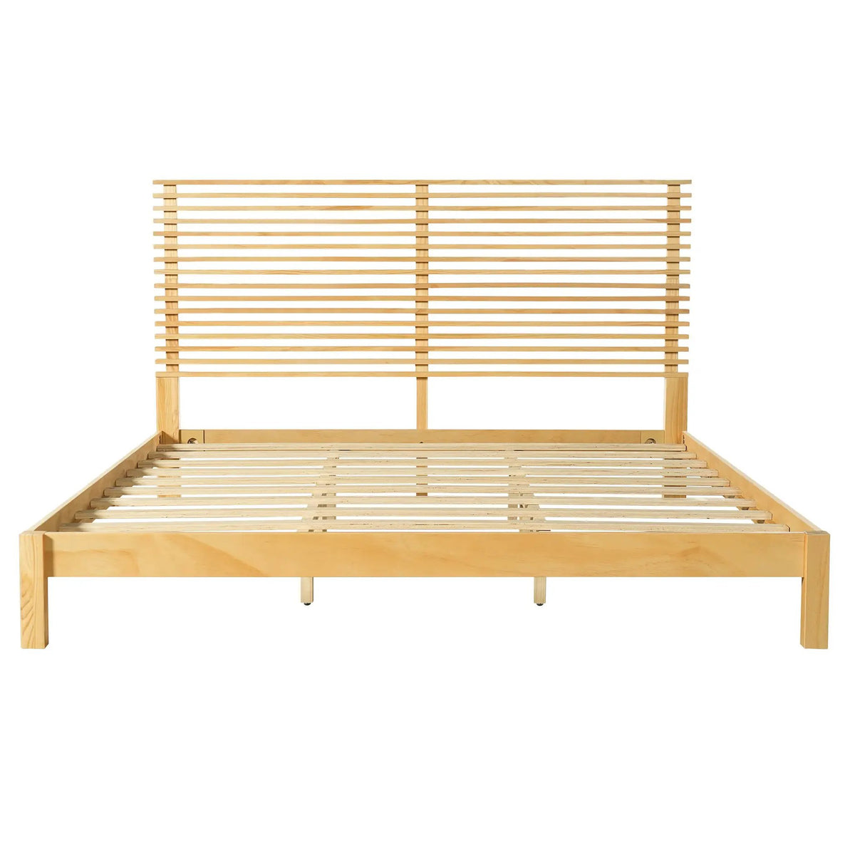 Premium Solid Wood King Size Bed Frame with Headboard by HouseOfZazla