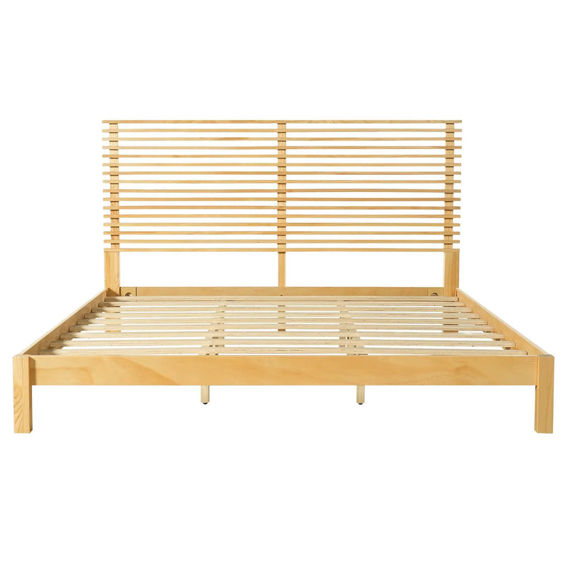 Premium Solid Wood King Size Bed Frame with Headboard by HouseOfZazla