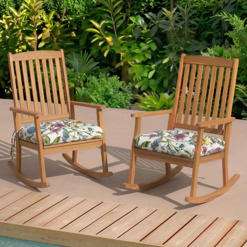 Outdoor Chair Cushions Set of 2, Botanical Floral, photo 6 of 10