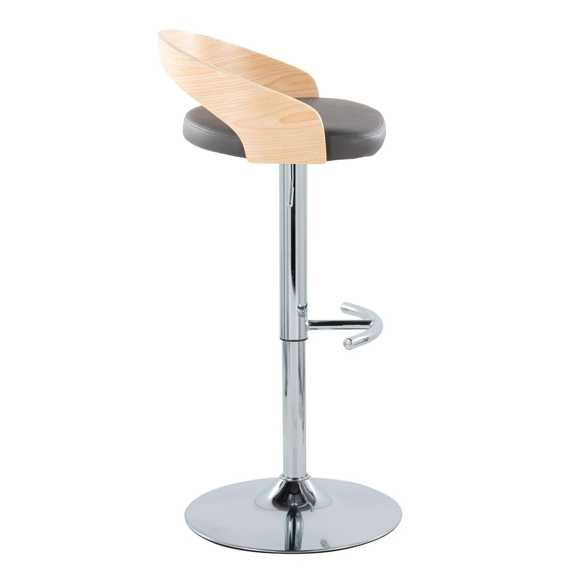 Grotto - Contemporary Adjustable Barstool, Swivel With Rounded T Footrest (Set of 2) by Unique Piece Furniture