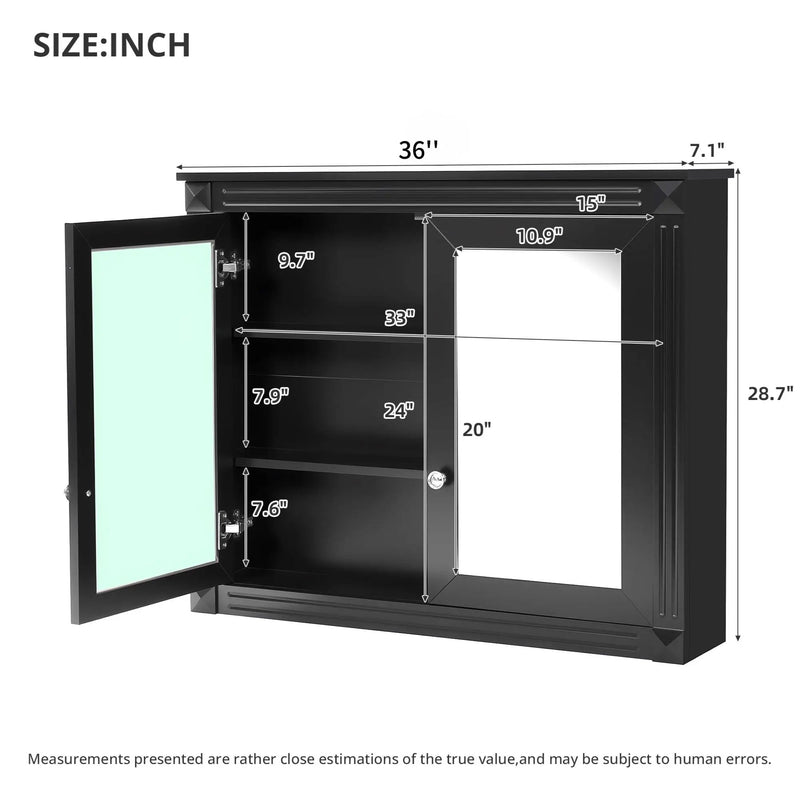 Wall-Mounted Medicine Cabinet With 2 Mirrors and Adjustable Shelves by HouseOfZazla