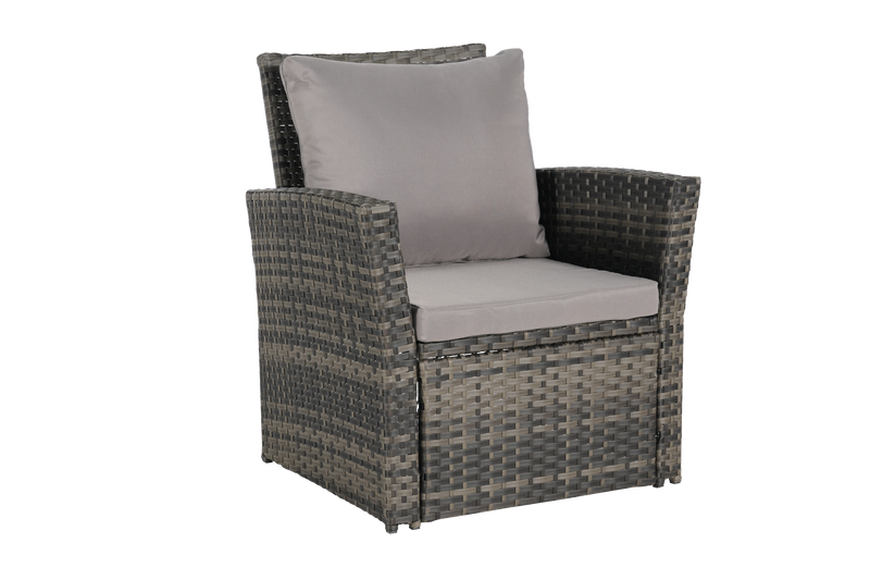4 Pieces Outdoor Patio Furniture Sets Garden Rattan Chair Wicker Set by HouseOfZazla
