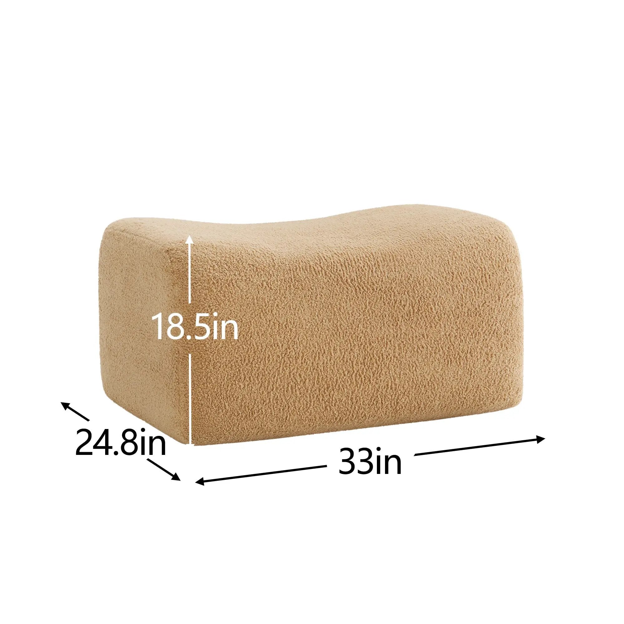 Ottoman Teddy Fabric-Camel by HouseOfZazla